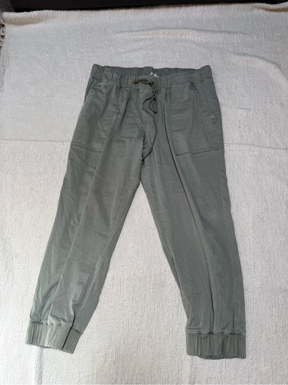 Side Stitch Los Angeles Lyocell Blend Green Joggers Size Large